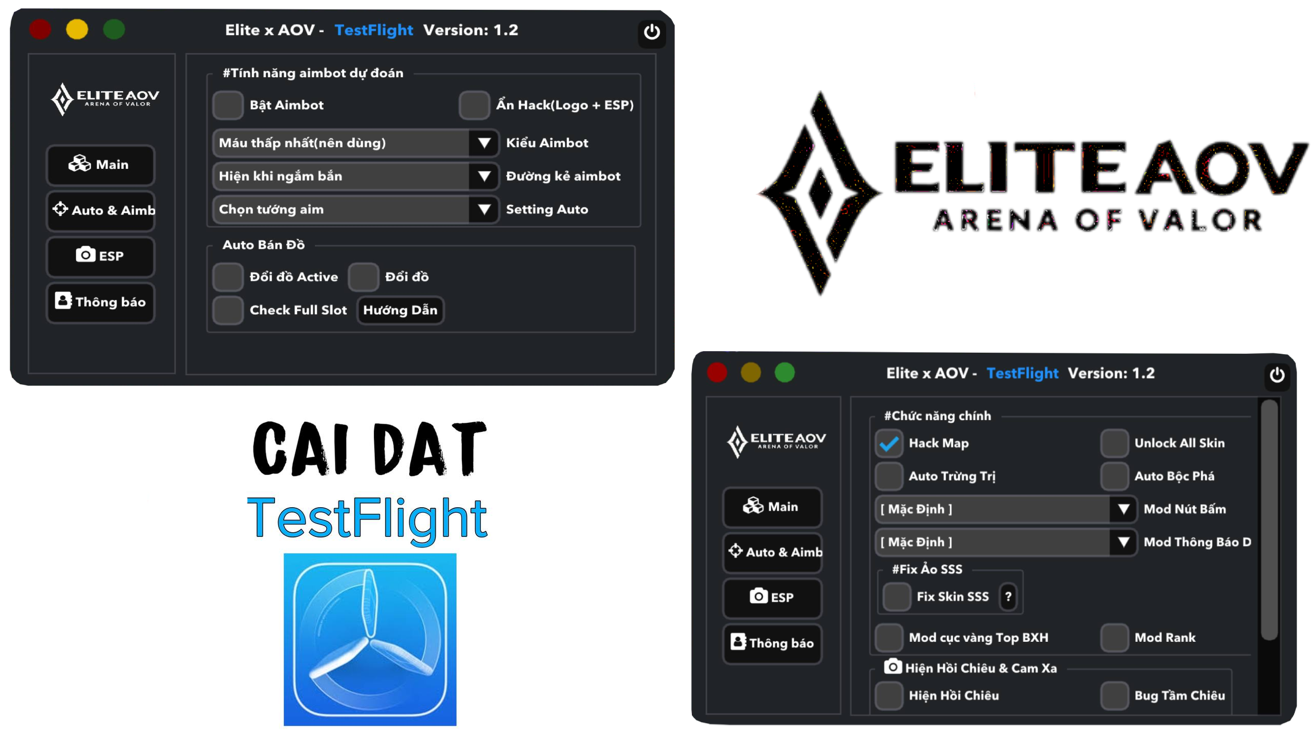 Elite VIP cài đặt TestFlight Full Chức năng Auto Bán Đồ,..